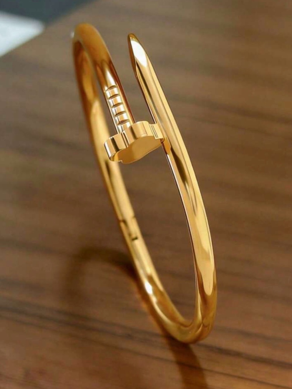 Gold Nail Bangle Bracelet